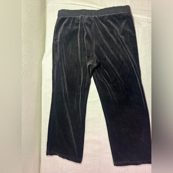 Vintage Champion Velour Black Label Lounge Pants Wide Leg Large Y2K - Picture 3 of 3